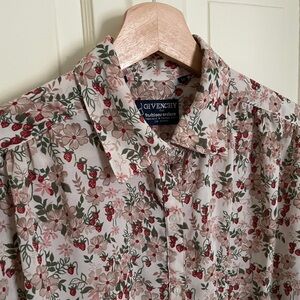 Givenchy Floral Strawberry Blouse - Cream, Red, and Green